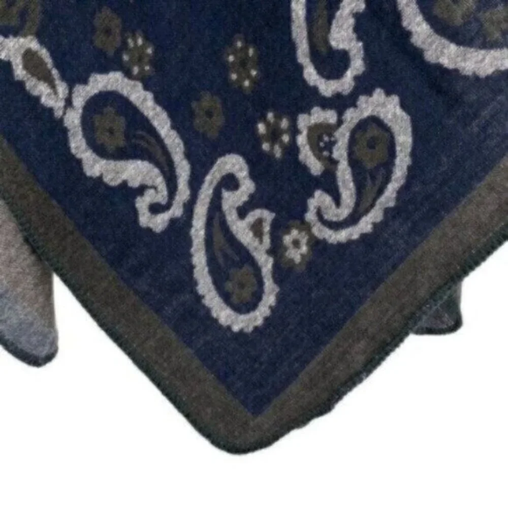 Western Paisley Knit Poncho Shrug Sweater